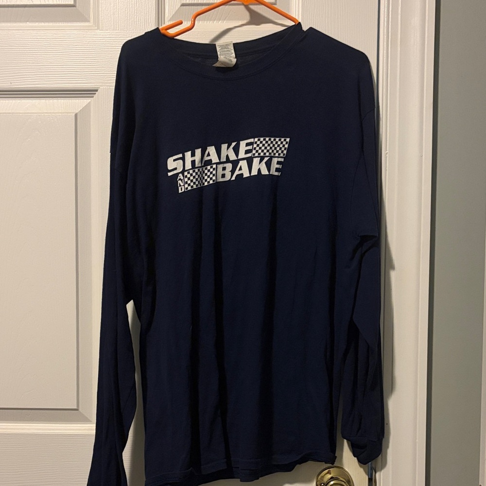 Gildan Navy Long Sleeve Tee - Shake and Bake